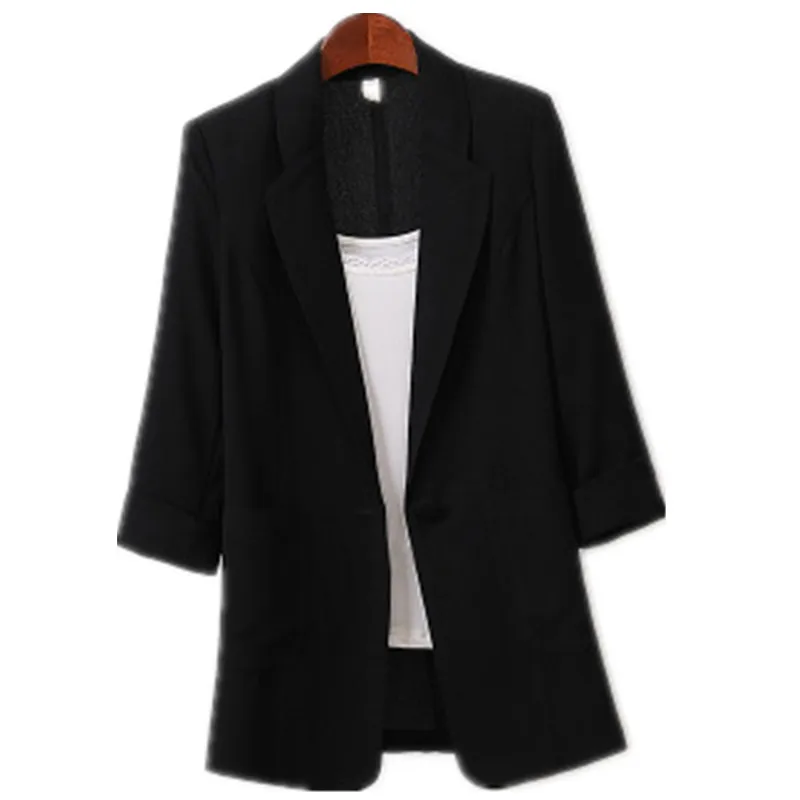 

2022 Spring and Autumn Plus size Women Cotton and Linen Thin Blazer Women's Loose Casual Fashion Suit Jacket Summer Tops A51