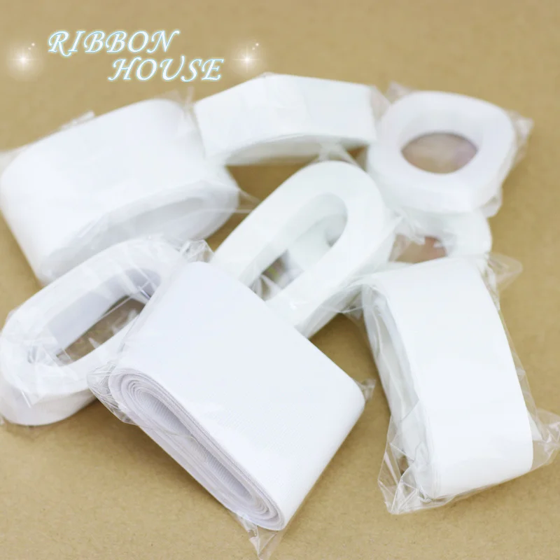 (10 Meters/lot) White Grosgrain Ribbon Wholesale Handmade DIY　Gift Wrap Christmas Decoration Ribbons (12/15/20/25/40/50mm)