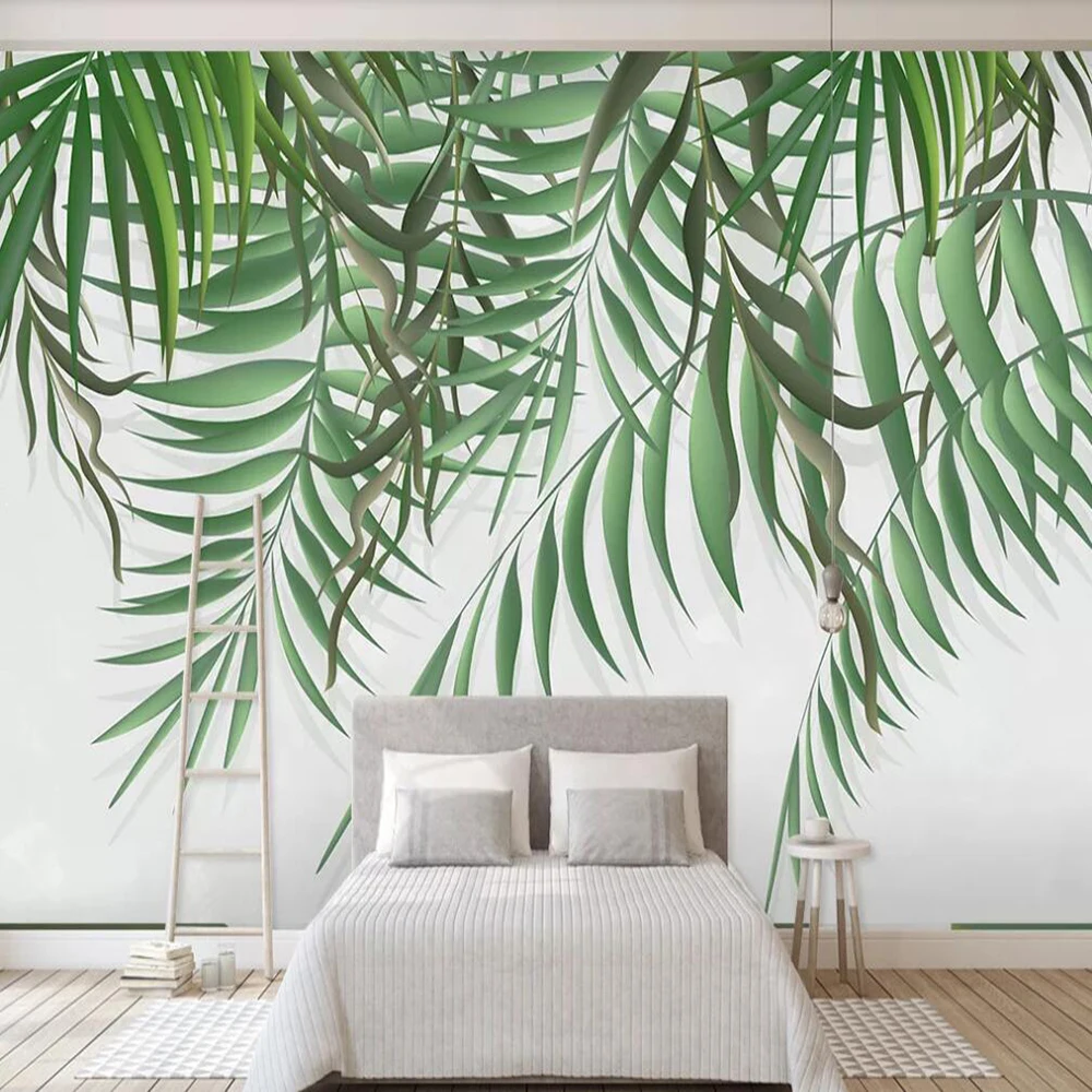 Milofi custom 3D wallpaper mural leaf texture simple Nordic background wall living room bedroom decoration painting wallpaper