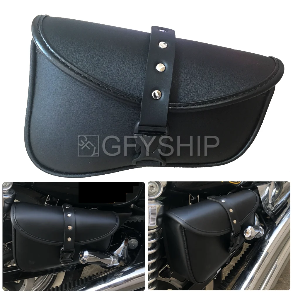 Motorcycle Small Triangle Side Bag Waterproof Sports Version PU Leather Storage Tool Saddlebag for Honda Suzuki Harley