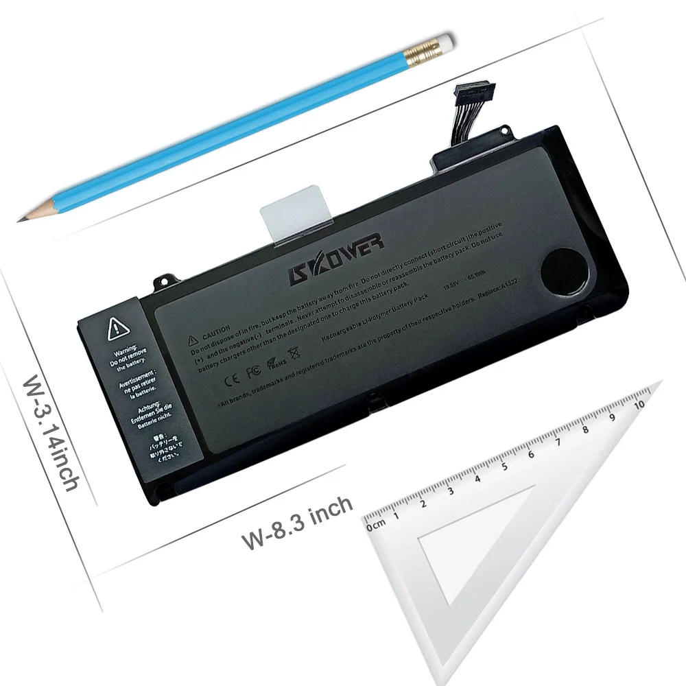 بطارية كمبيوتر محمول SKOWER 10.95V 65.5Wh A1322 لأجهزة Apple MacBook Pro 13 بوصة A1278 (2009-2012)