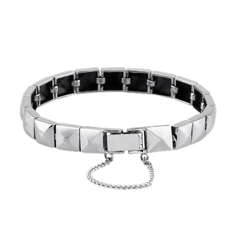 Imagem -06 - Bocai-pulseira Retro Geométrica para Homens e Mulheres Jóias 100 S925 Prata Pulseira Punk Quadrada Escura Tendência da Moda Personalidade 2023