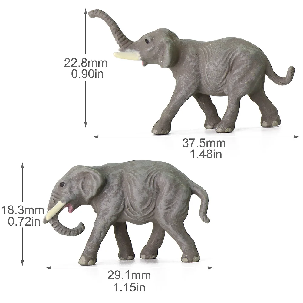 Evemodel AN15004 10pcs N Scale 1:160 Elephant PVC Well Painted Animals Model Railway