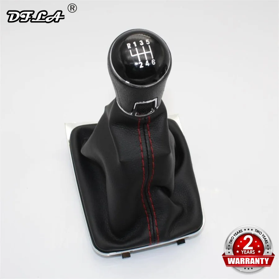 

For VW Golf 7 MK7 GTD GTI Variant 2013 2014 2015 2016 2017 2018 Car-Styling 6 Speed Gear Stick Shift Knob Leather Boot Red Line