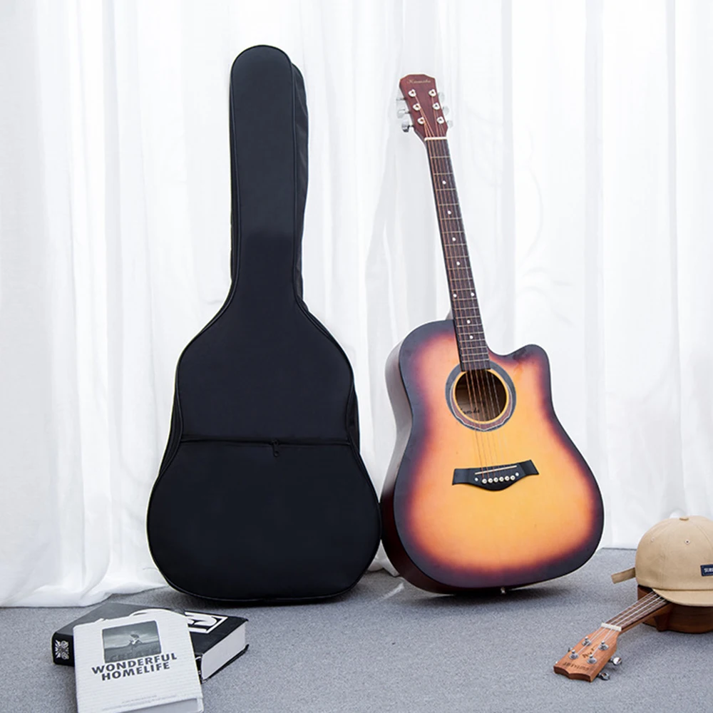 

38/41 Inch Black Thickening Plus Cotton Upgrade Package Classical Folk Guitar Backpack Guitar Bag