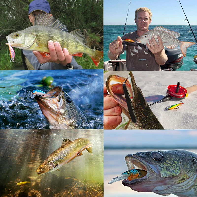 10 sztuk błystka 13.6g sztuczna twarda przynęta Bass Wobblers przynęty Crankbait Pike Treble haki z pudełko ze sprzętem wędkarskim