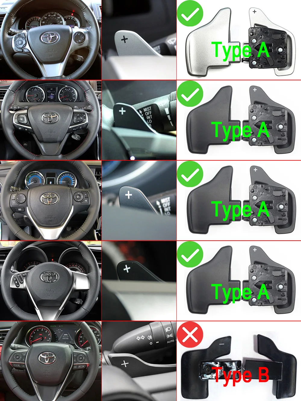 Shift Paddle For Toyota Aygo Fortuner Camry XV50 Corolla 11 RAV4 MarkX Zelas TRD Car Steering Wheel DSG Shifter Extender Styling