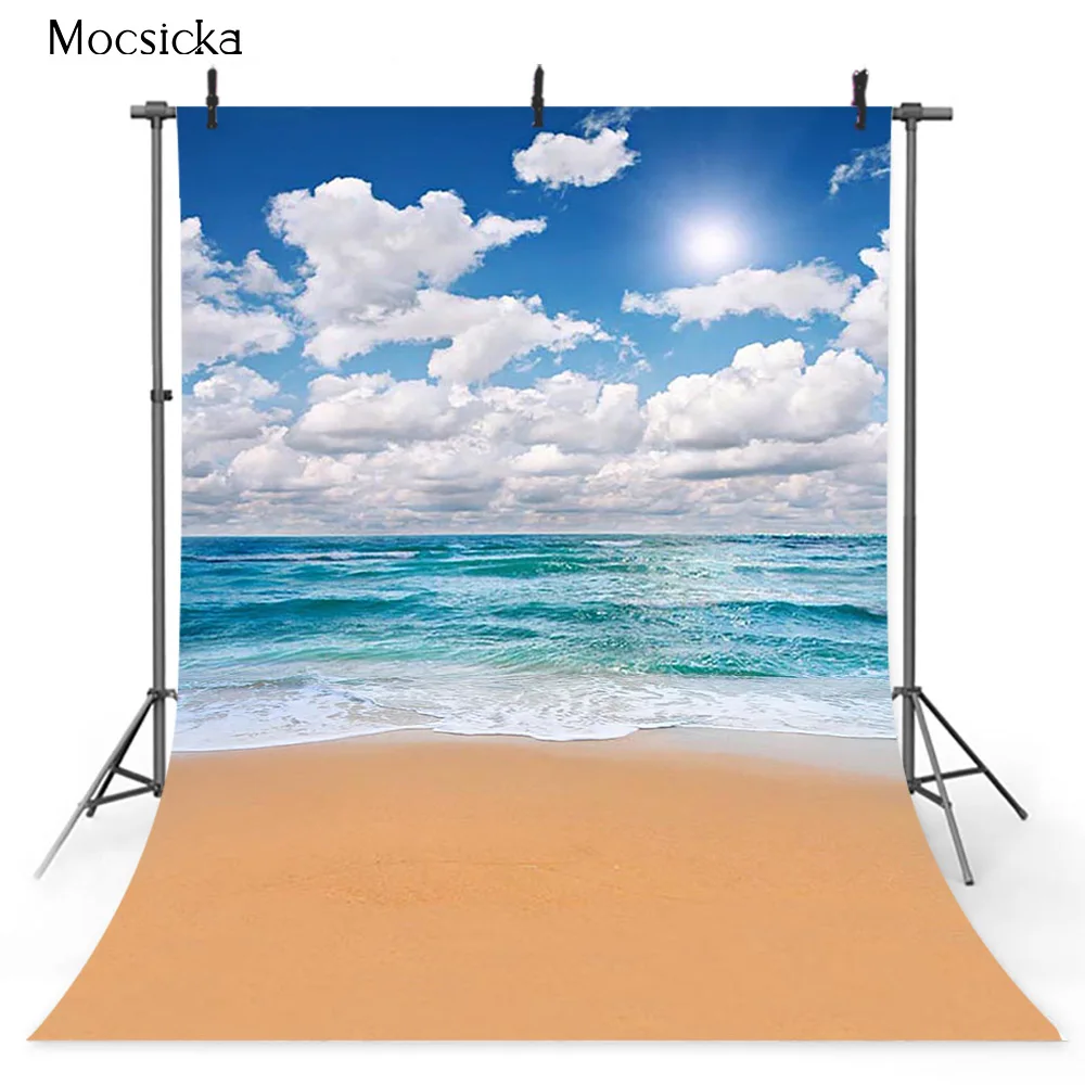 Pano de fundo para estúdio de fotografia, céu azul e mar, férias de verão, floresta tropical, praia, fundo fotográfico, recém-nascidos, crianças, adereços de retrato