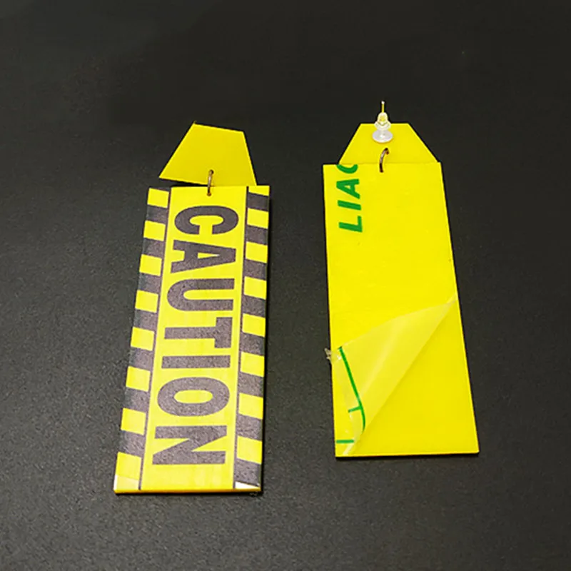 KUGUYS CAUTION Card Long Drop Earrings for Women HipHop Rock Punk Jewelry Accessories Acrylic Letters Festival Art Dancer Yellow