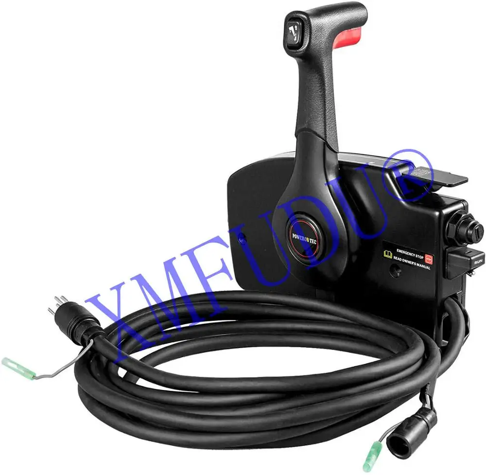 881170A10 Boat Control Box with Emergency Cord Outboard Remote Control 15' Harness & 10 Pin Connector