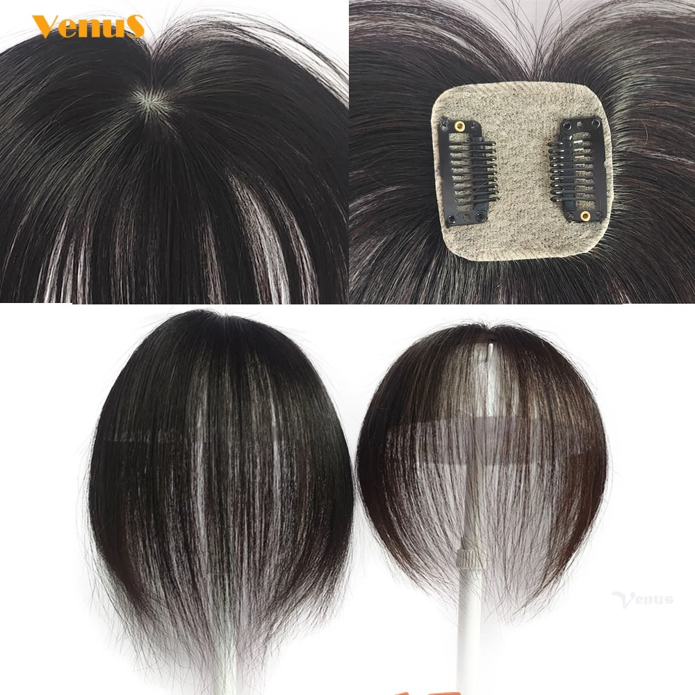 6 "-10" 5x5cm Mini ludzki włos Topper krótkie włosy Clip In peruka chińskie dziewicze ludzkie treski ukryj białe włosy 2 "x 2" 4D Fringe