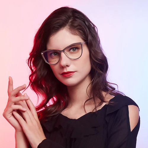 YIMARUILI, gafas de ojo de gato a la moda para mujer, gafas ultraligeras con bloqueo de luz azul, prescripción óptica TR90, montura de gafas 87001