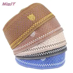 2021 Muslim Hats Cotton Embroidery Arab Men Prayer Hat Musliman Turban Man Hijab Bonnet Saudi Arabian Islam Jewish India Caps