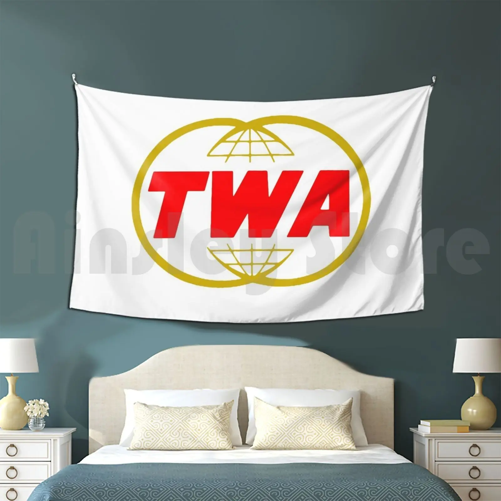 Twa Tapestry Living Room Bedroom Twa Boeing Pilot Panam Vintage Travel Vacation Holiday Plane Fathers Day Birthday Christmas