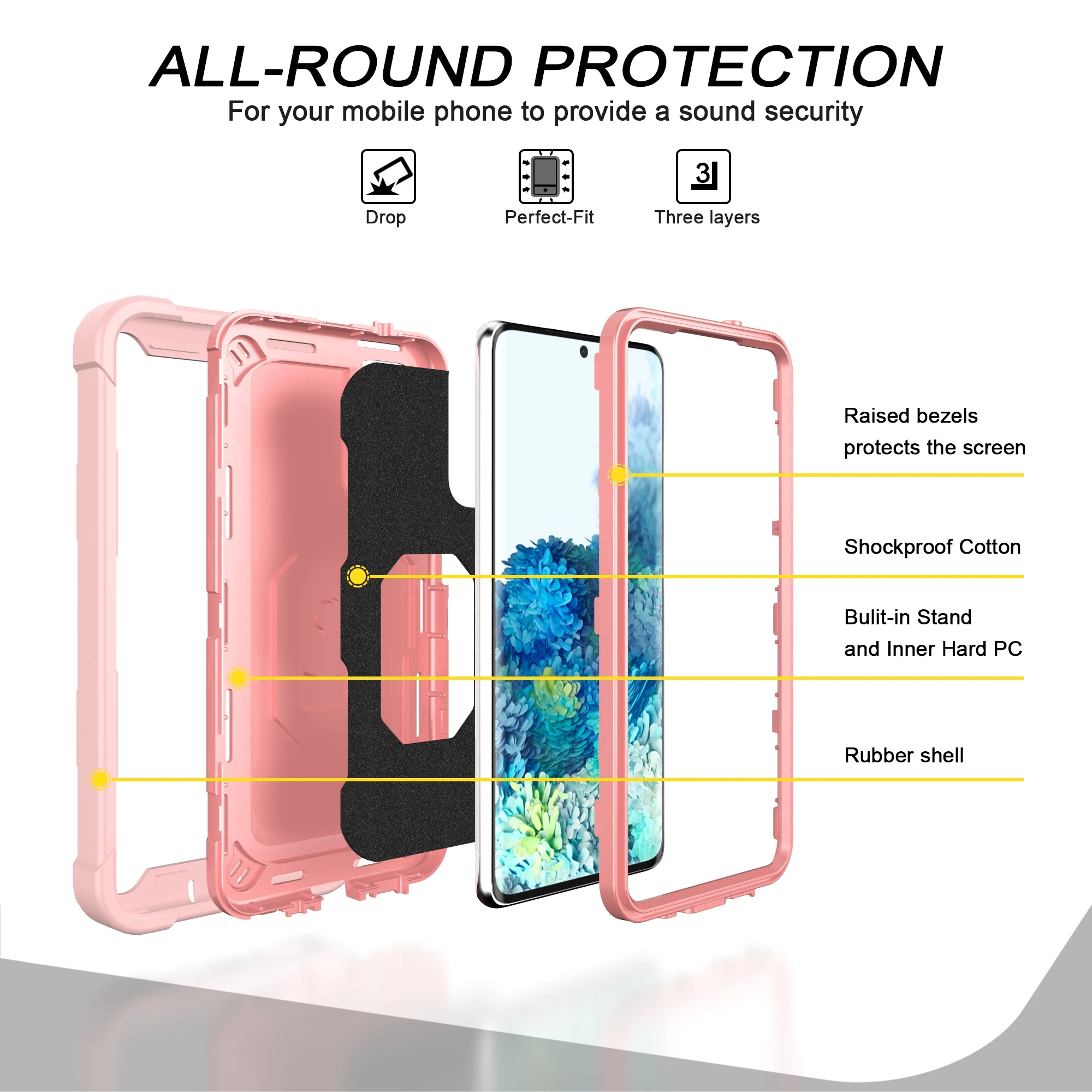 360 Full Armor Shockproof Case For Samsung Galaxy S24 S20 FE S23 S22 Ultra S21 A53 A73 A12 A32 A52 A72 5G Ring Stand Cover Coque