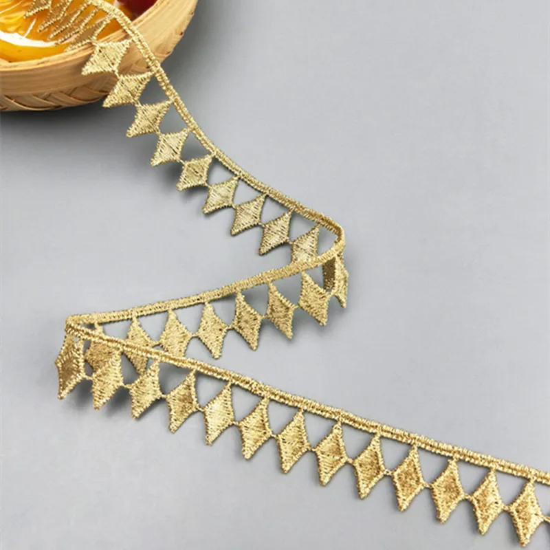 zsbszc, neu, 10 Yards, Breite 1,8 cm, aufgenähte goldfarbene Spitze, Spitzenband, zum Selbermachen, Bekleidungszubehör, Makramee, Stickspitze, kostenloser Versand, JDB70. – Detail 2