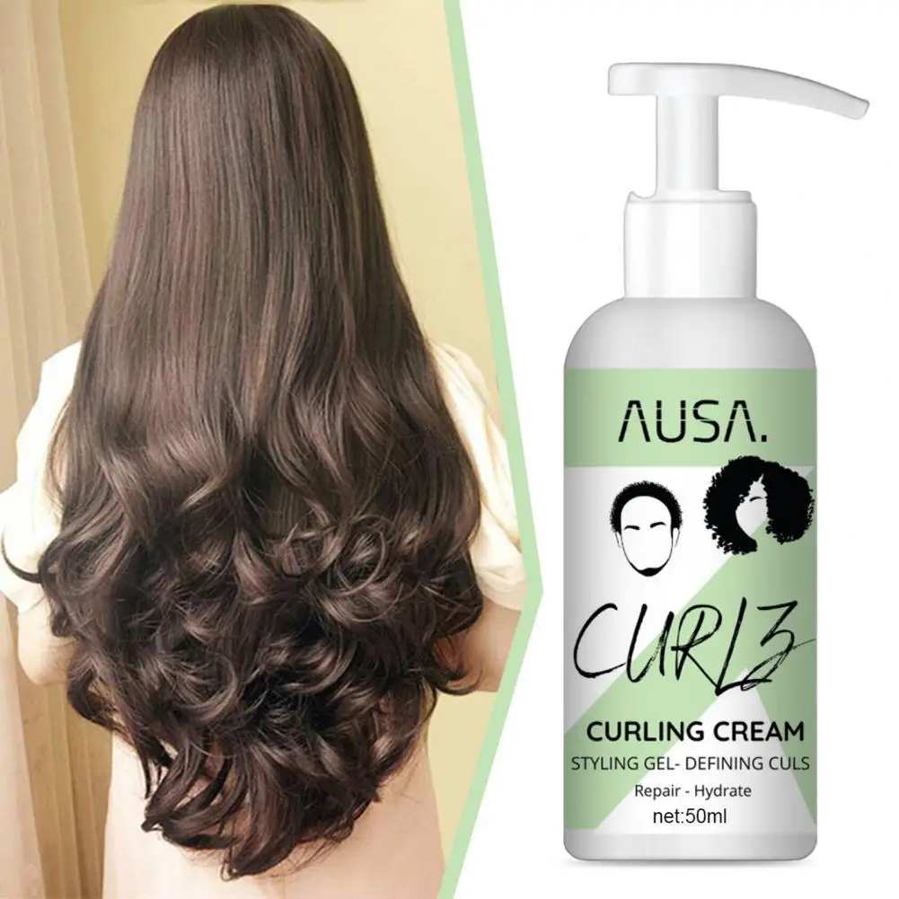 50ML rizos del cabello potenciadores elastina elástico rizado estilo del cabello crema definidora Anti frizz reparación hidratante esencia Bounzie