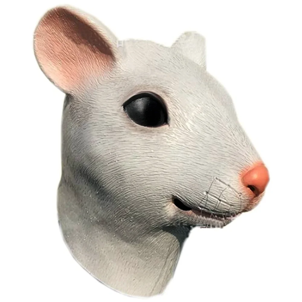 Realistic Mouse Animal Head Latex Mask Halloween Costume Rattus Rat Headwear Party Adult Giant Mouse