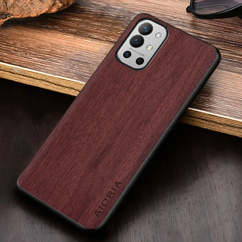 Case for Oneplus 9R 9 Pro funda coque New Design WoodLike PU leather cover for Oneplus 9 Pro 9R case