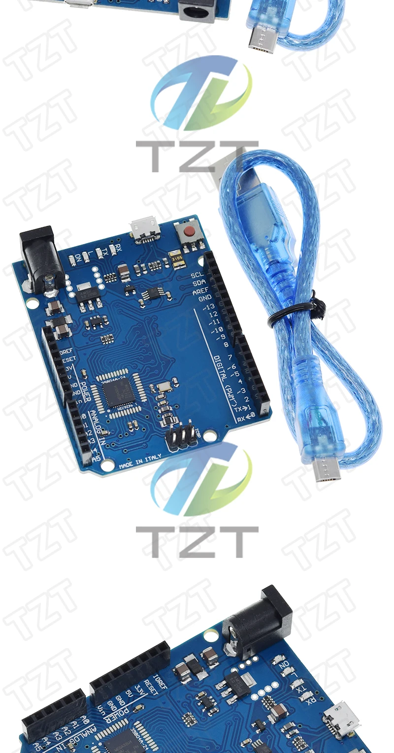 Atmega32u4 Leonardo R3 Mikrocontroller-Board mit USB-Kabel, kompatibel mit Arduino DIY Starter Kit – Detail 4