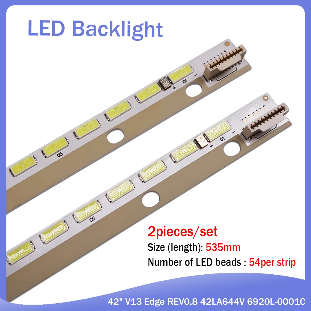 

New 2 PCS/Lot 535MM LED Backlight Strip for LG 42LA644V KDL-42R500A 6922L-0051A 6920L-0001C 6916L1269A