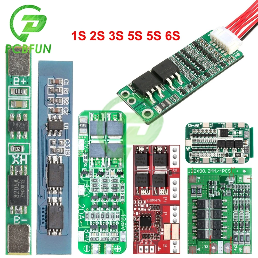 1S 2S 3S 4S 5S 6S 2.5A 3A 15A 25A 30A Li-ion Lithium Battery 18650 Charger Protection Board 3.7V 7.4V PCB BMS For Lipo Battery