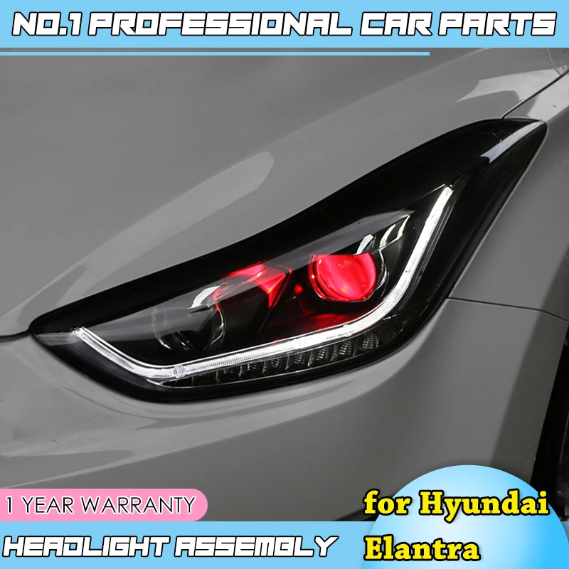 car accessories for Hyundai Elantra MD LED 2011-2016 Headlights New Elantra DRL Lens Double Beam H7 HID Xenon Car Accessories