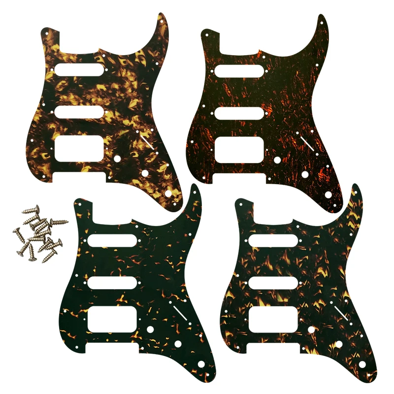 Fei Man Custom Guitar Parts, Standard St Humbcker Hss, Pickguard Scratch Plate, Flame Pattern, 72 '11 Screw Hole