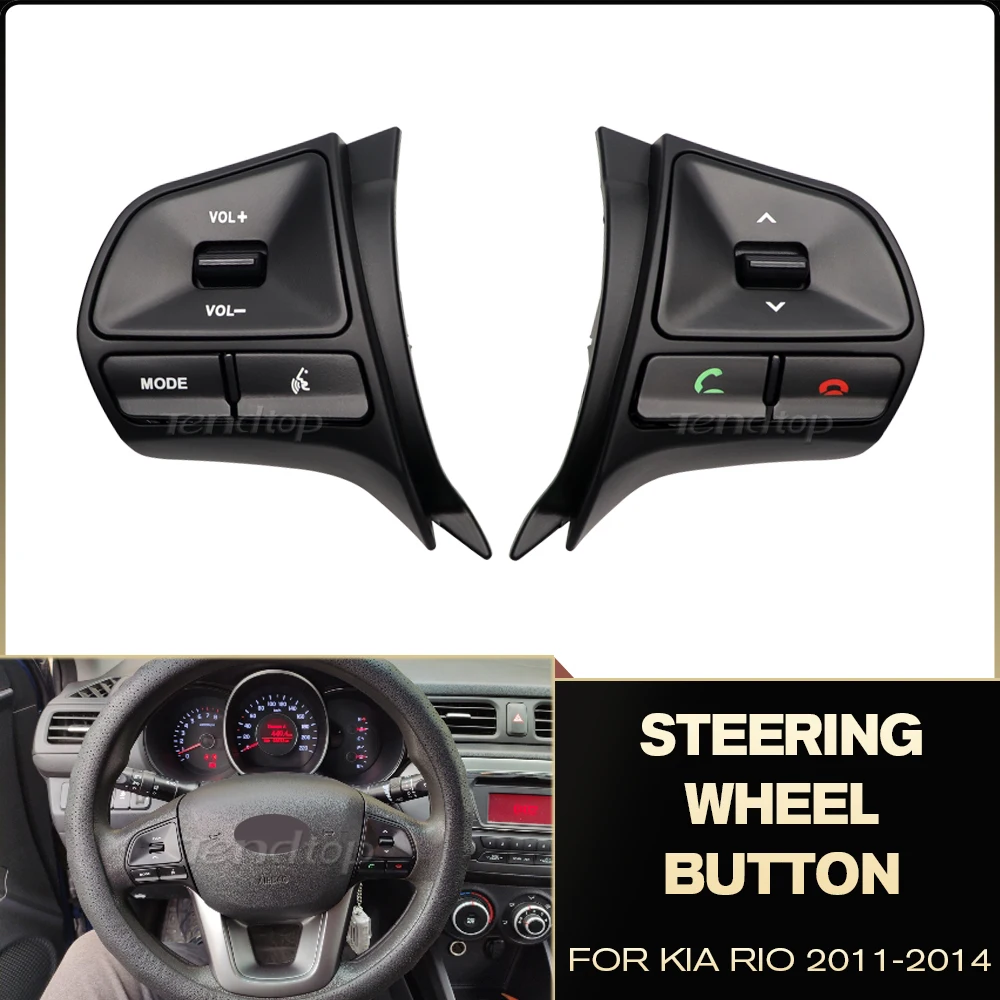 Steering Wheel Button Audio Volume Music Control Switch For KIA RIO K2 2011 2012 2013 2014 Switch Telephone Sound With Backlight