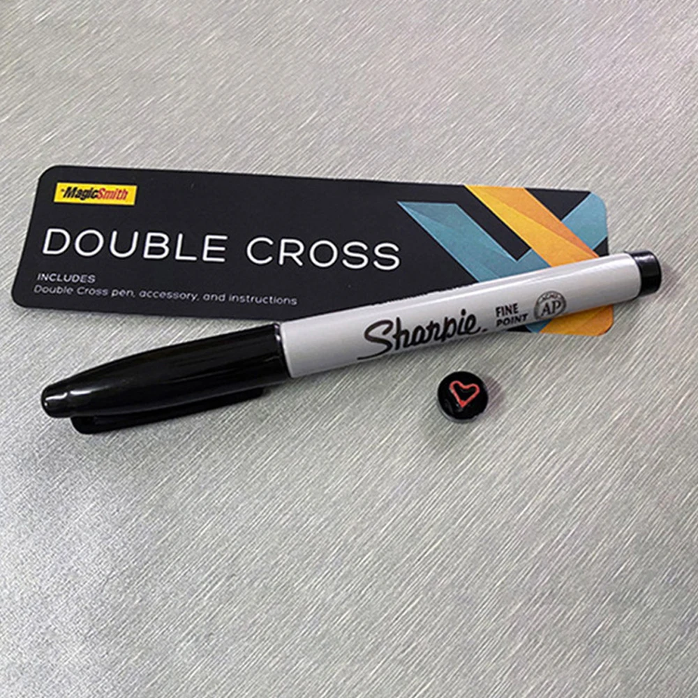 Double Cross by Mark Southworth (1 X Stamper + 1 Heart Stamper) Magic Tricks Close Up Mgaia Mentalism Illusion Gimmick Props