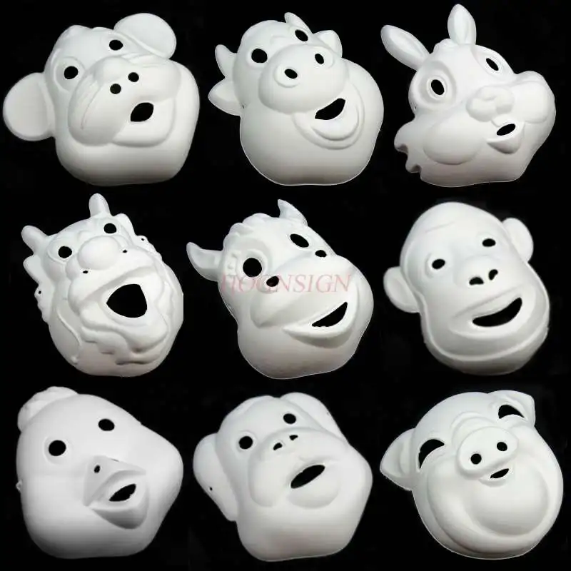 Hand Getrokken Pulp Masker Kind Tekening Zodiac Dier Cartoon