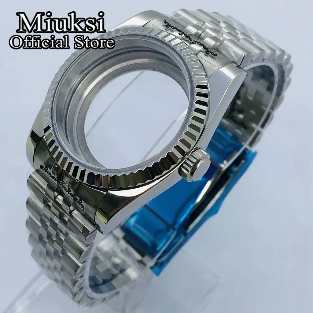 Miuksi 36mm/40mm koperta zegarka ze szkła szafirowego pasuje do mechanizmu NH35 NH36 NH34 ETA2824 2836 Mingzhu DG2813 3804 Miyota8205 8215 PT5000