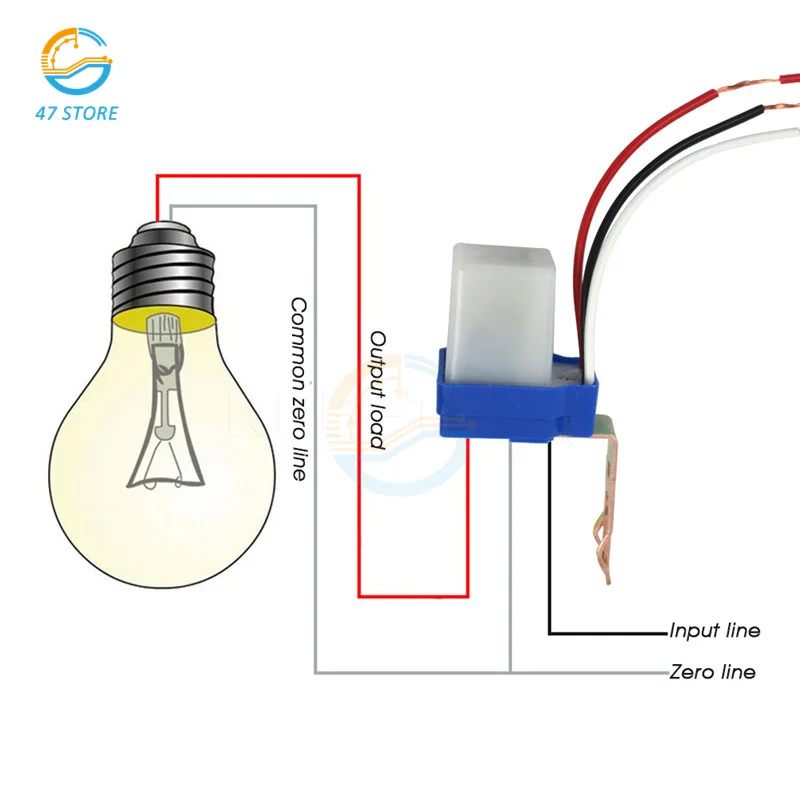 Automatic On Off Photocell Street Lamp Light Switch Controller DC12V AC 220V 50-60Hz 10A Photo Control Photoswitch Sensor Switch