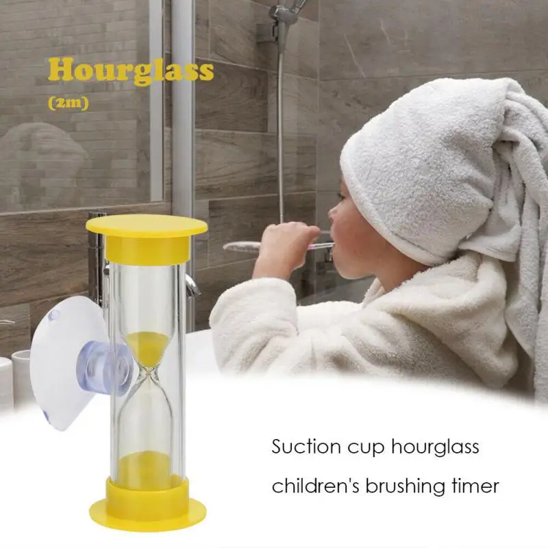 2/3 Minute Shower Timer Tooth Brushing Creative Gifts Children Plastic Suction Cup Hourglass Sand Clock Desktop Ornament