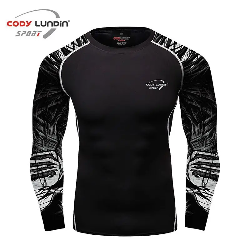 Men Fitness Sport T Shirt Long Sleeve Bodybuilding Compression Shirt Gym Workout Tee Shirts Cycling Training Basketball Jersey