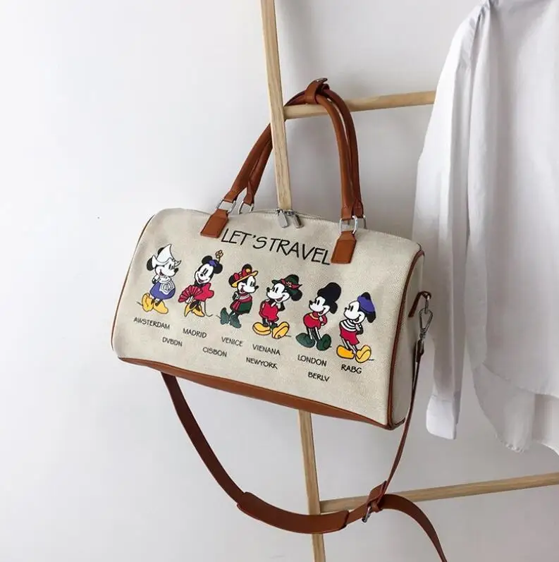 Disney Mickey cartoon torebka brezentowa Minnie damska męska torba o dużej pojemności na ramię