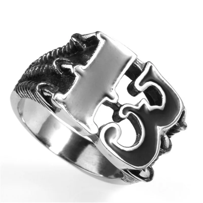 European and American stainless steel ring digital 13 titanium steel taro men\'s punk ring