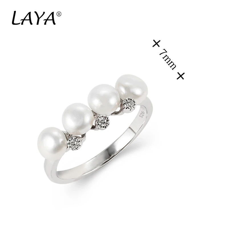 Laya 925 Sterling Silver Fashion Fresh Water Pearl Ring Elegant French Light Luxury Ring For Women Office Jewelry Accessories