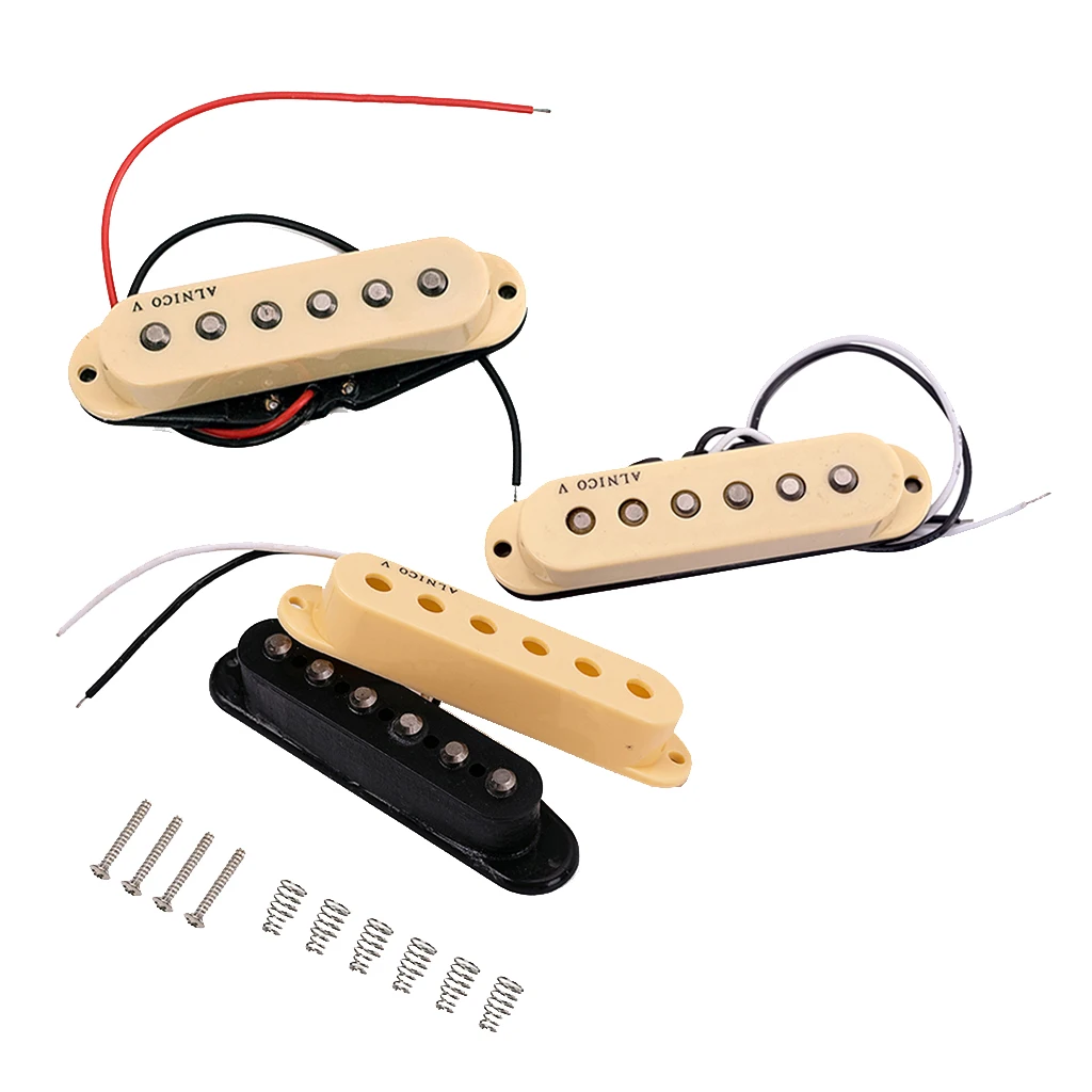 Alnico V Guitar Pickup Single Coil Humbucker Pickups Neck Middle Bridge Set for ST Beige