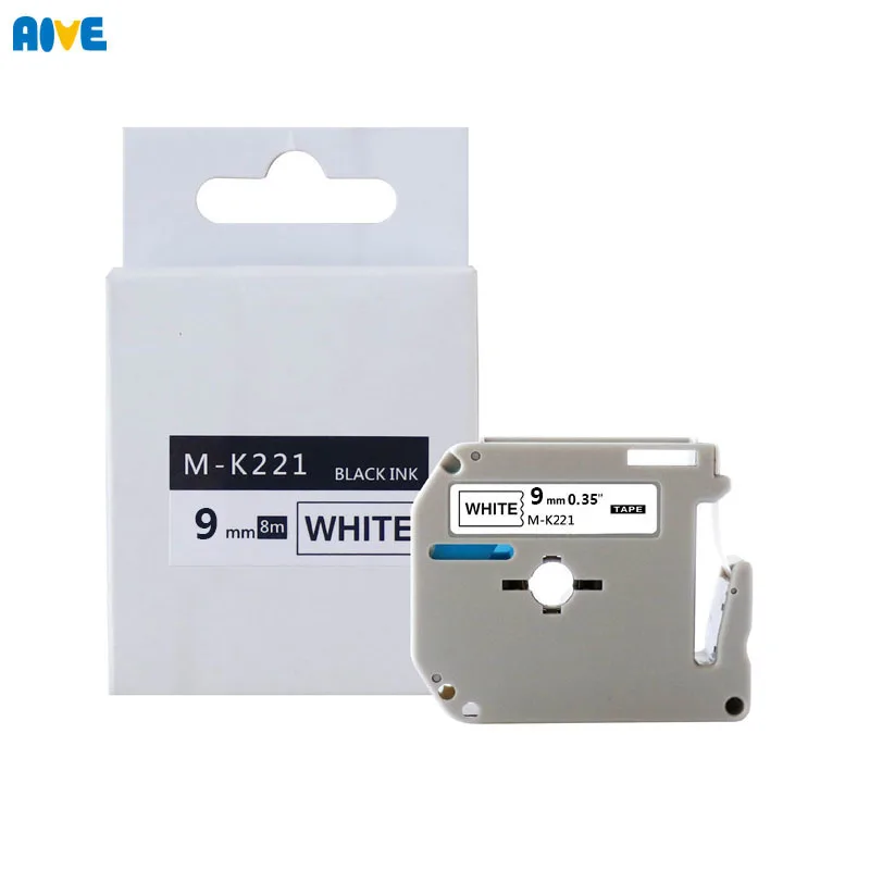 Aive M-K221 MK221 MK-221 Compatible brother P-touch PT-65 PT-90 Thermal Label Printer laminated strong adhesive Label Tape MK621