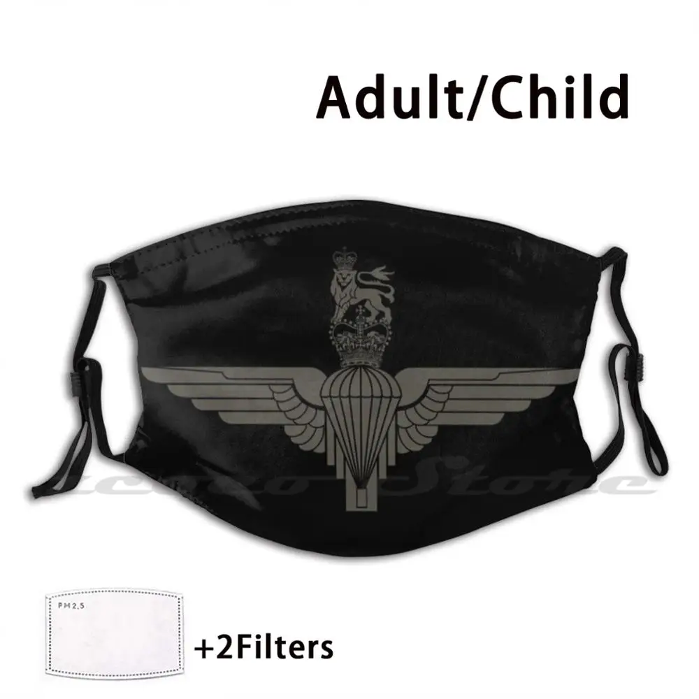 

Parachute Regiment ( Uk ) Black Mask Cloth Washable DIY Filter Pm2.5 Adult Kids Para Parachute Regiment Uk British Airborne Ww2