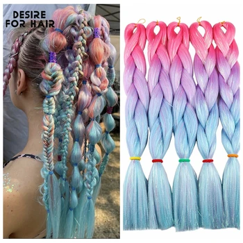 Desire für Haar 5Packs Synthetische Flechten Haar Weihnachten Farben Mischen Lametta Glitter Grün Synthetische Haar Extensions Jumbo Zöpfe