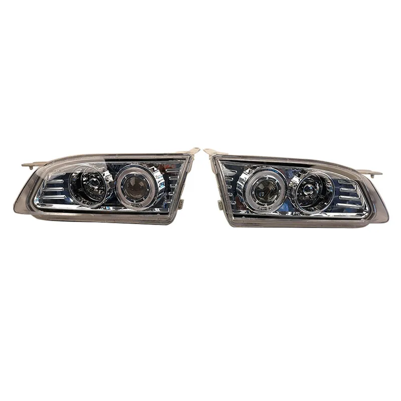 Car LED Modification Headlamp for Toyota Corolla Ae110 White Background Angel Eyes Lens Headlights1996 1997 1998 1999 2pcs