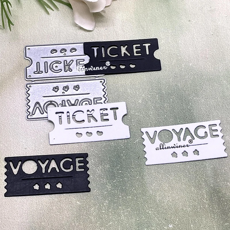 New Travel ticket decoration Metal Cutting Dies for DIY Scrapbooking Album Paper Cards Decorative Crafts Embossing Die Cuts