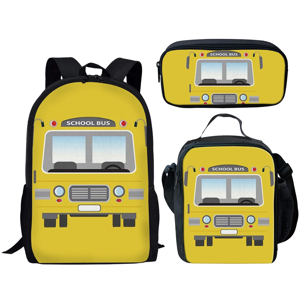 2025 School Bus Print Yellow Bags Boy Girls Schoolbags Children Book Bags Pencil Case Back to School Print Toddle Premary