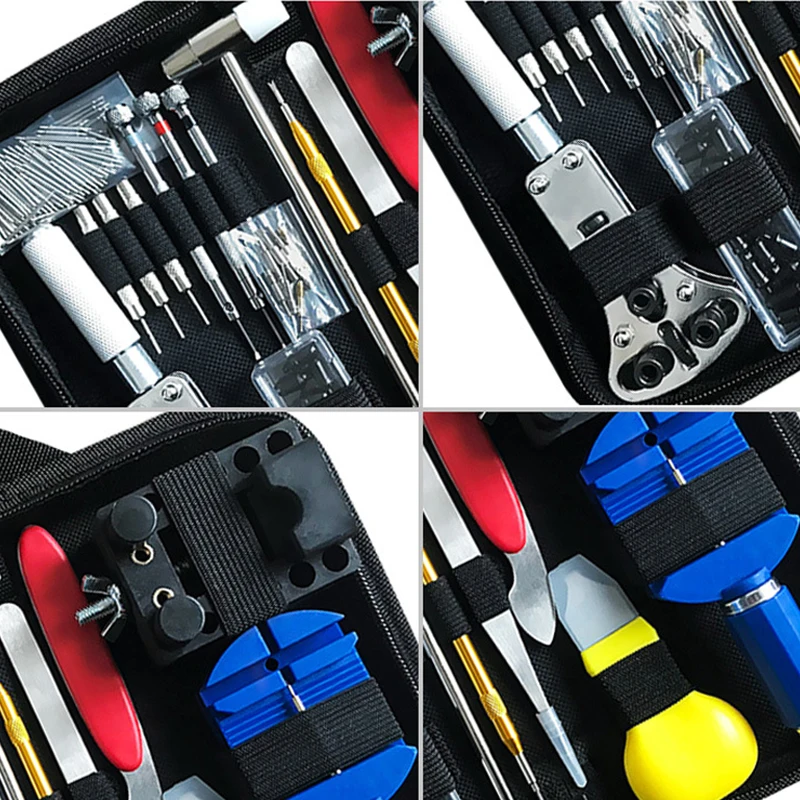 147pcs/lot Watch Repair Tools Kit Watchband Spring Bar Pin Adjust Watch Back Opener Watch Movement Screwdriver Tools Tools