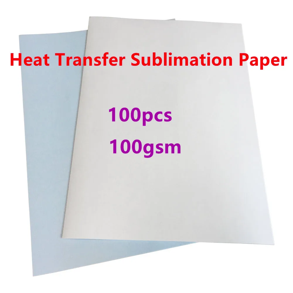 2packs 100g A4 Fast Dry Dye Sublimation Heat Transfer Paper T-Shirt Paper 8.3" x 11.7" 100sheets Printing Design