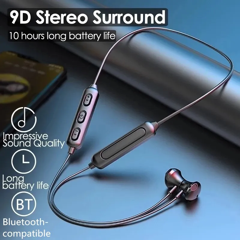 Wireless Bluetooth 5.0 Earphones Magnetic Sports Running Headset IPX5 Waterproof Neckband Bass earbuds Noise reduction Headphone