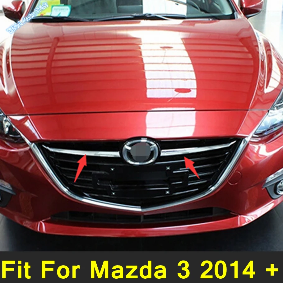 

Front Center Radiator Grille Mouldings Cover Trim Decor Stripes For Mazda 3 2014 2015 2016 Auto Red / Shiny Style Accessories