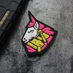 3D PVC Chinese Character Patch Funny Coquettish Horse Animal Tactical Badges for Clothes Backpack Vest Decorations